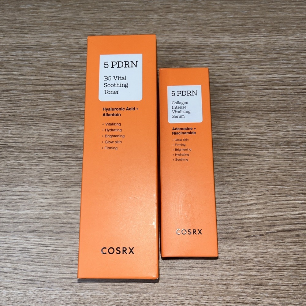 COSRX 5 PDRN B5 Vital Soothing Toner Collagen Intense Vitalizing Serum Set Lot